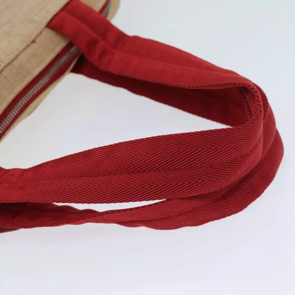 PRADA Sports Tote Bag Canvas Red Beige - Picture 11 of 16